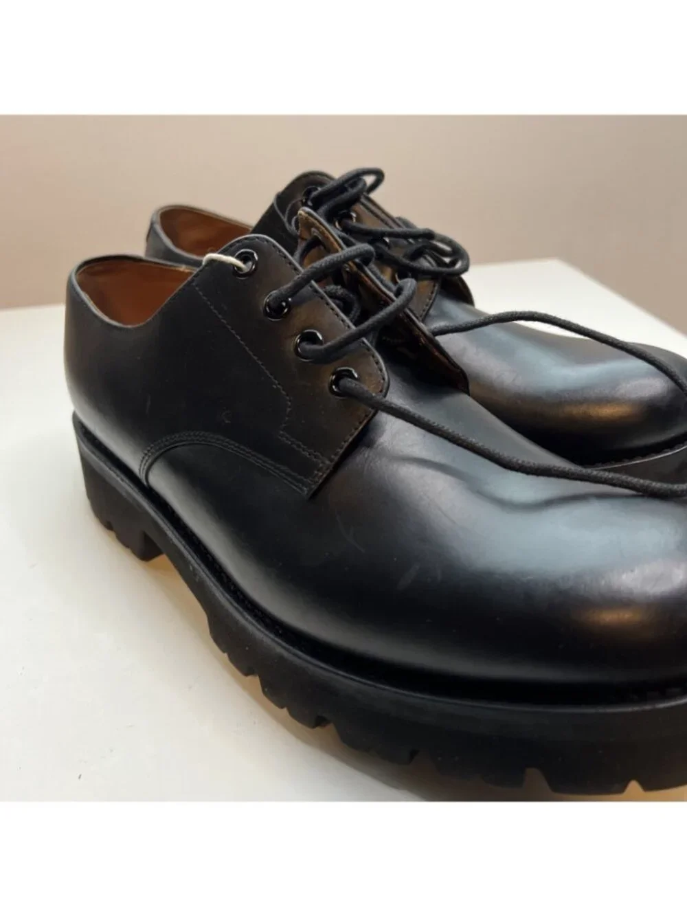 Grenson Lace Up Derby Shoe Mens US 9 UK 8.5 Black Leather NWOB